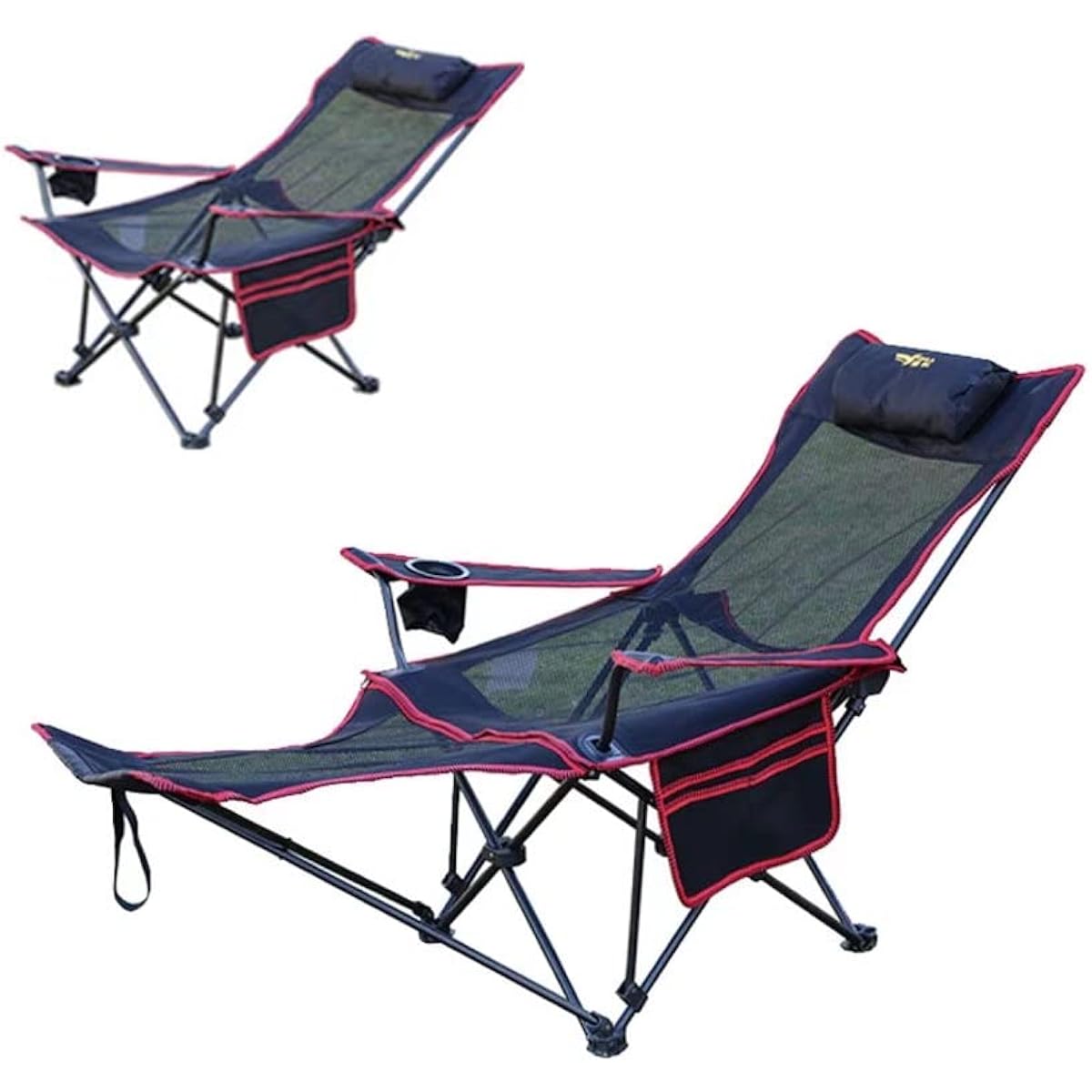 Outdoor Chair 2in1 Reclining Chair Folding Camping Chair Angle Adjustment Armrest Load Capacity 150kg Aluminum Alloy & Oxford Ultra Lightweight Easy to Carry Storage Bag Included Fishing Camping Indoor/Outdoor Use