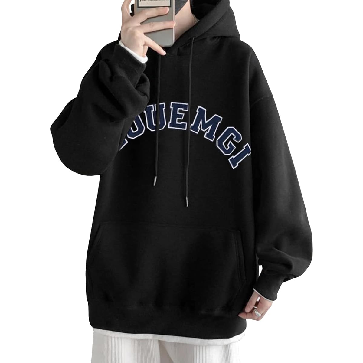 [EASTEMPO] Men's Parka, Spring, Long Sleeve, Brushed Lining, Pullover, Plain, Stylish, Loose, Large Size
