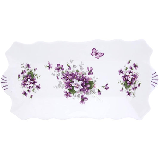 Aynsley English Violet Sandwich Tray Plate Approx. 31.5 x 15.5cm ENVI20647C