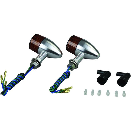 POSH Motorcycle Supplies Aluminum Machined Turn Signal Bullet Type 091498-S3