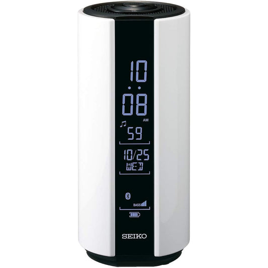 Seiko Clock Alarm Clock Multi-Sound Clock Waterproof Digital White Height 15.1 x Width 6.6 x Depth 6cm SS201W