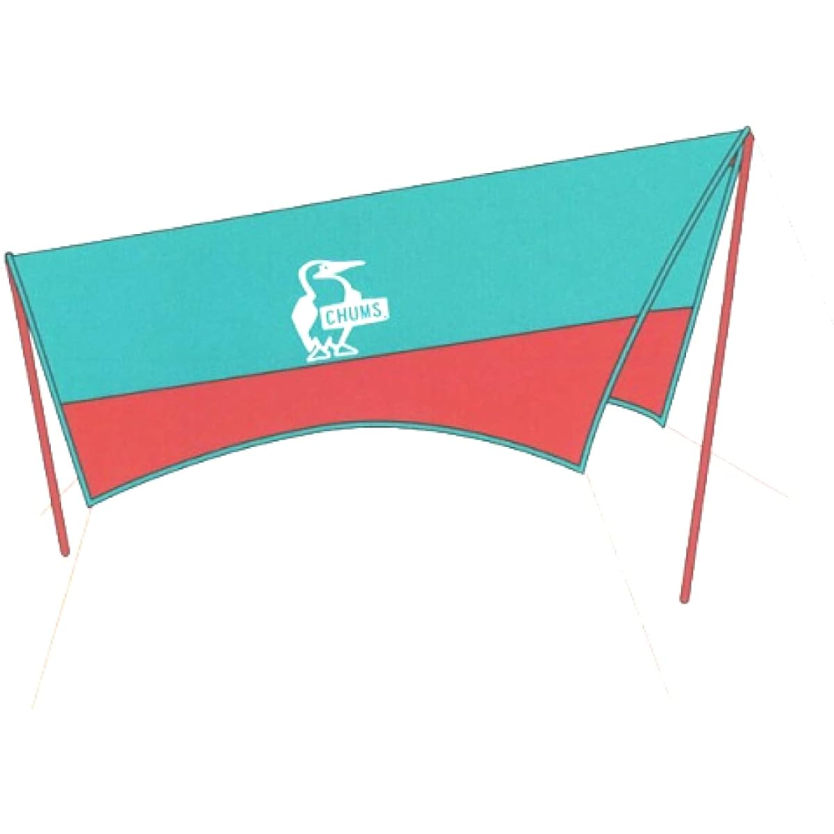CHUMS Booby Hexatarp Teal/Red W475×D420cm CH62-1827-T010-00