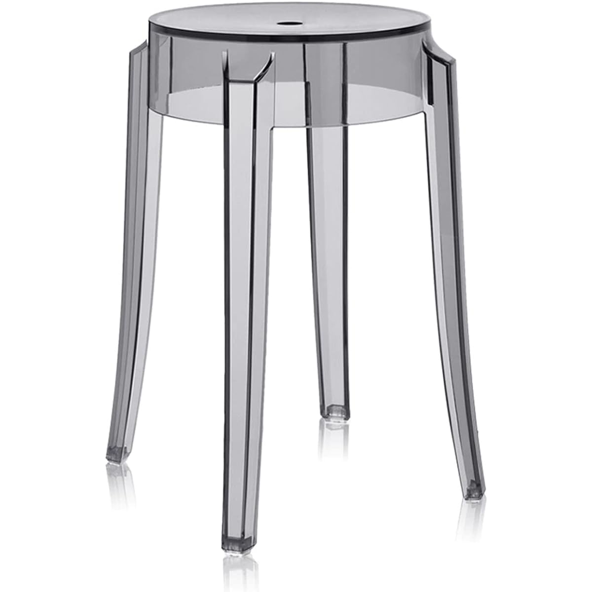 Kartell Stool CHARLES GHOST φ39/Seat φ26.5/H46 (cm) Smoke Gray SFCH-K4897-P9 Philippe Starck [Authentic Domestic Distributor]