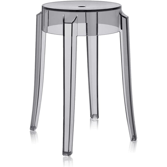 Kartell Stool CHARLES GHOST φ39/Seat φ26.5/H46 (cm) Smoke Gray SFCH-K4897-P9 Philippe Starck [Authentic Domestic Distributor]