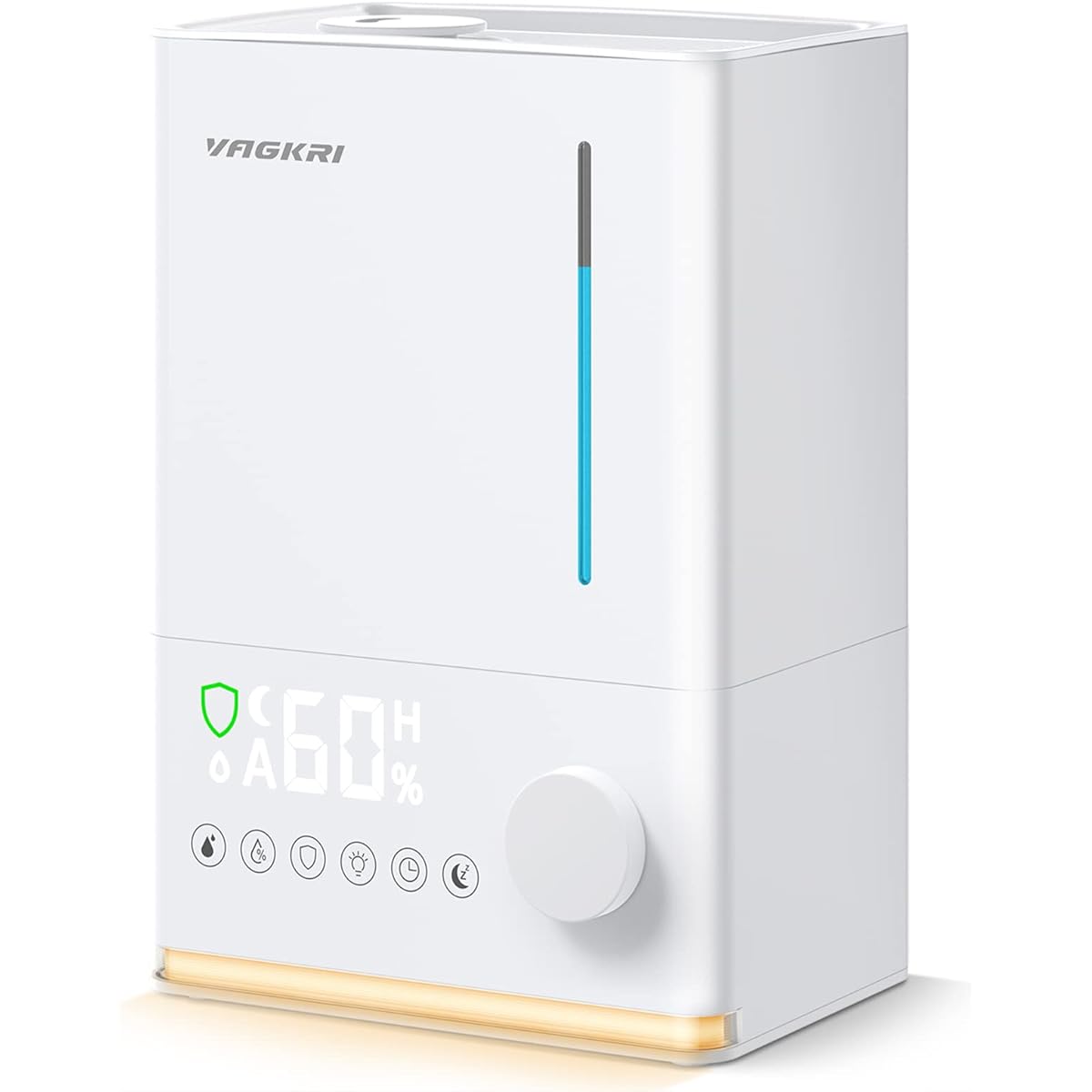 VAGKRI Humidifier Electrolytic Humidifier, Ultrasonic Type, 28 dB Ultra Quiet, Tabletop Humidifier, Water Supply, 50 H Continuous Operation, LED Light, Timer, Aroma, Hypochlorous Acid Water
