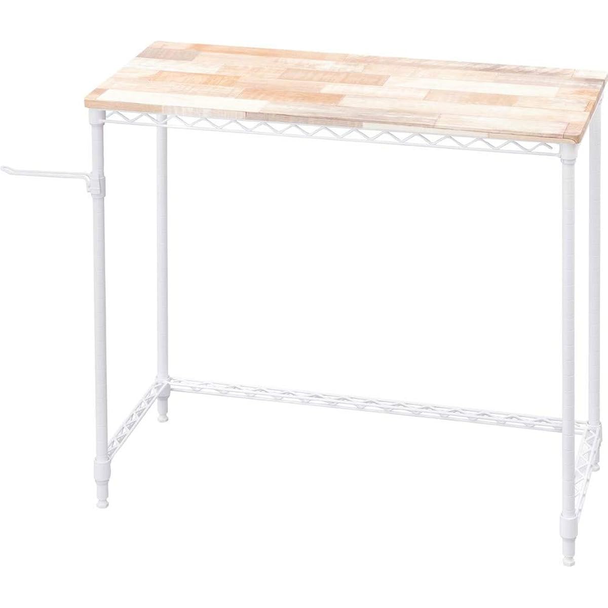 Iris Ohyama Desk, Can Hold Laptop, Wood Grain, Stylish, Telework Recommended, Colored Metal Rack, Width 81cm x Depth 36cm, CMM-D81361, White