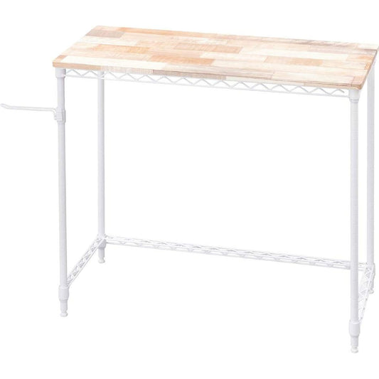 Iris Ohyama Desk, Can Hold Laptop, Wood Grain, Stylish, Telework Recommended, Colored Metal Rack, Width 81cm x Depth 36cm, CMM-D81361, White