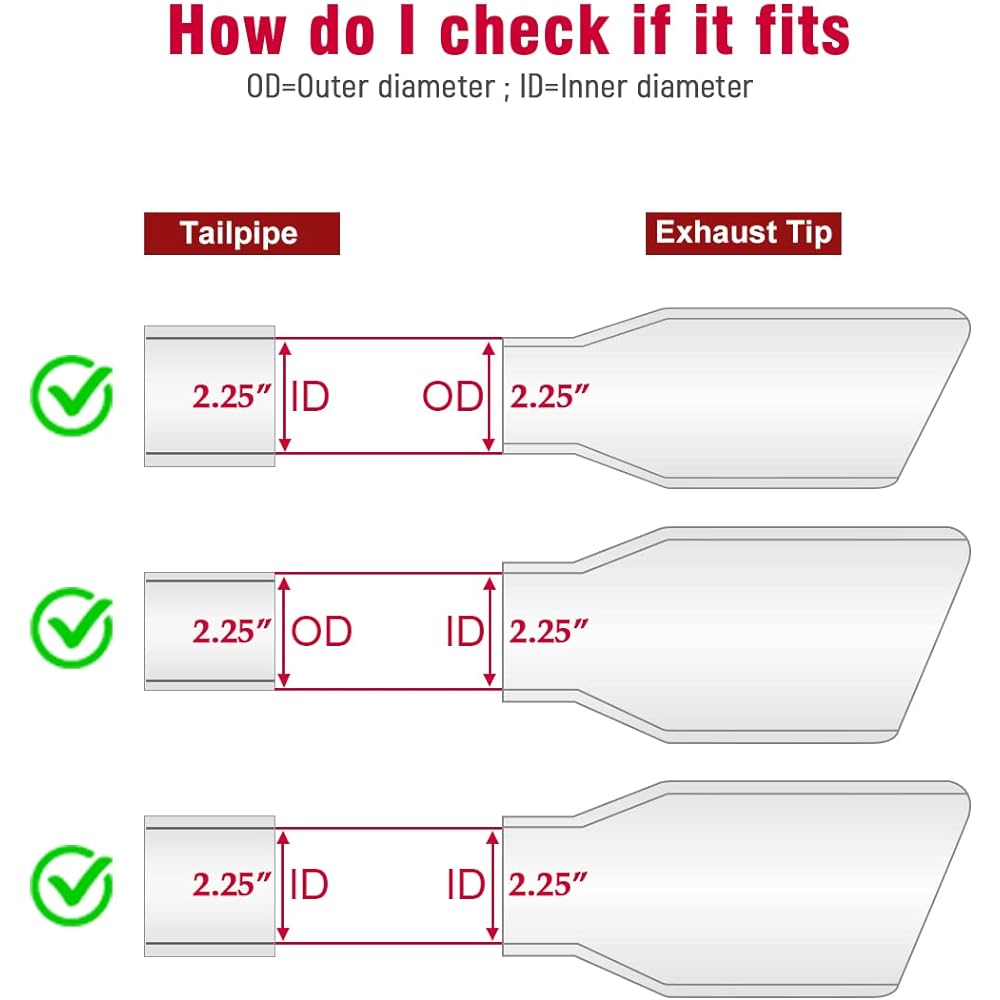 Upower exhaust chip 2.25 inch inch inch x 3 inch outlet 9 inch stainless steel welding rectal exhaust pipe chip