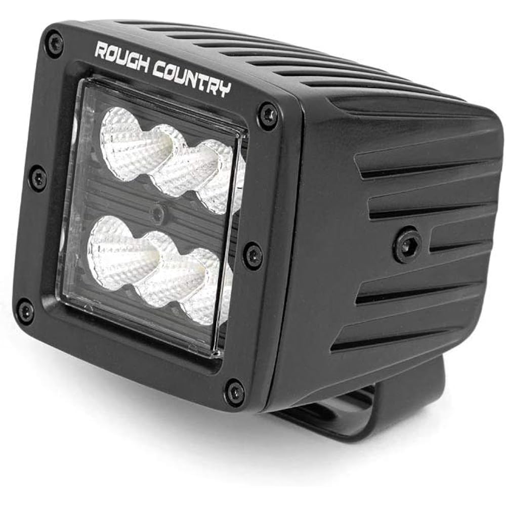 ROUGH COUNTRY 2 inch square CREE Cube LED Light Black Series Frad Beam (Pair) 70133BL