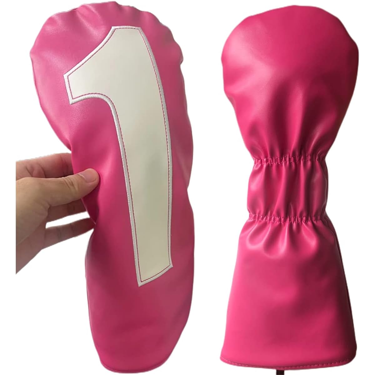 Sunbro Golf Shiny Pink Corfu Head Cover for Driver/Wood/Utility, Highly Conspicuous, High-grade PU Leather, Waterproof Specification