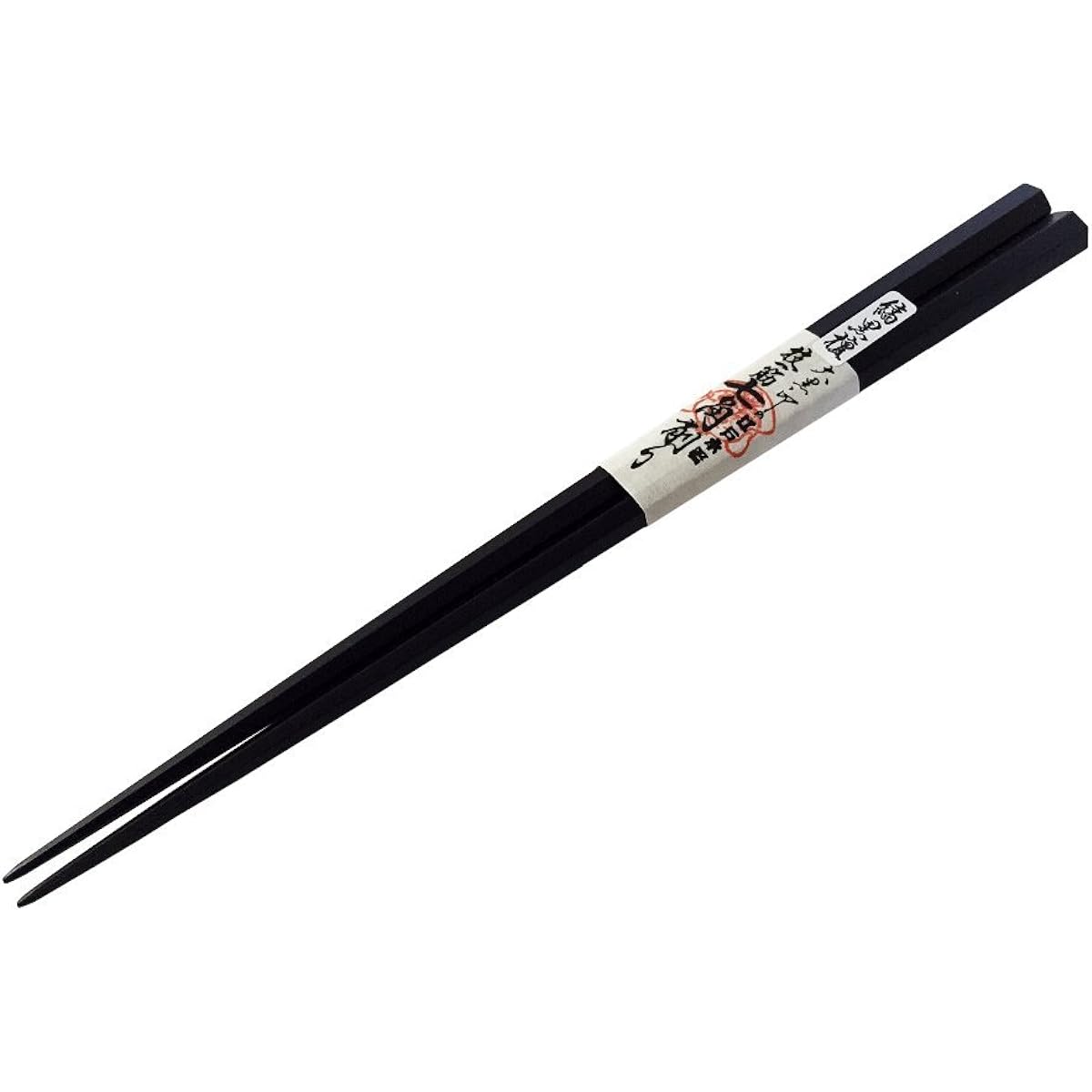 [Edo wooden chopsticks, special selection] [Striped ebony] Seven-sided shaved chopsticks (24cm)