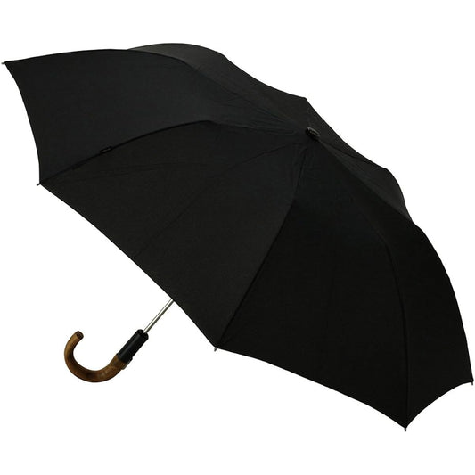 Knirps Folding Umbrella Automatic Open/Close One-Touch Compact Lightweight Folding Umbrella for Men Women Unisex [Regular Imported Product] Brand Wood Handle Topmatic SL Black KNS828-710
