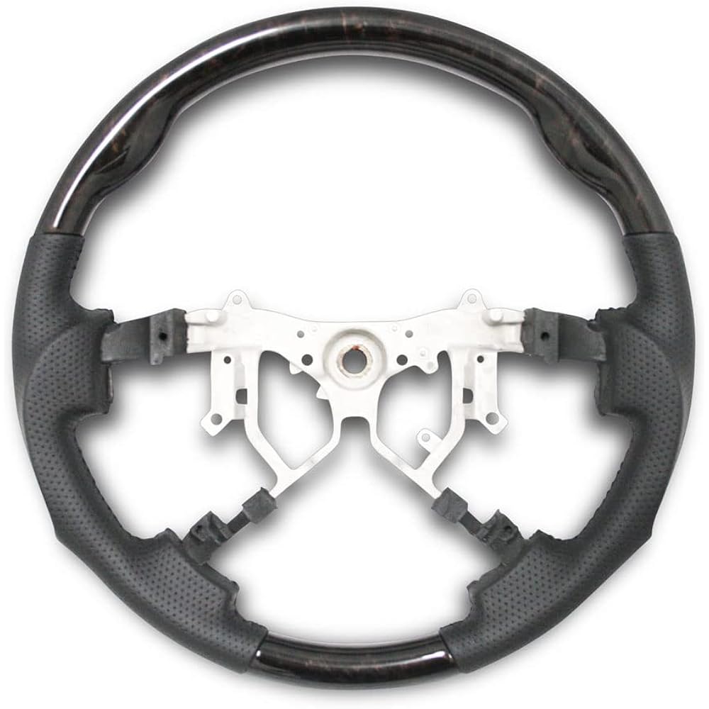 TRISTAR'S [Hiace Regius Ace 200 Series 4 Type 5 Type 6 7 Type] Gun Grip Steering Handle Shift Knob Set (Dark Prime, Black Wood Grain Mahogany)