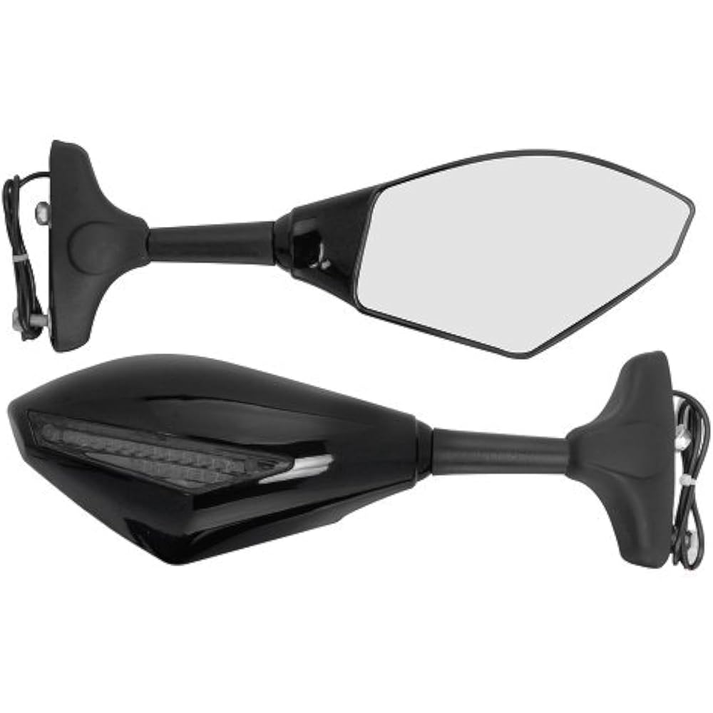 Black Integrated Amber LED Turn Signal Blinker Rear Side Mirror Smoked Lens Arrow Accent Light for Honda CBR 600 929 954 1000 XX RR F1 F4 F4i