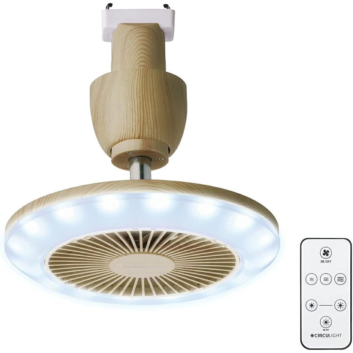 Doshisha Circulite Socket Model, Ceiling Type, Light Wood, Daylight White, 810lm (equivalent to 60W light bulb), 485lm (equivalent to 40W light bulb), 2-level dimming, remote control included DSLH60NLW