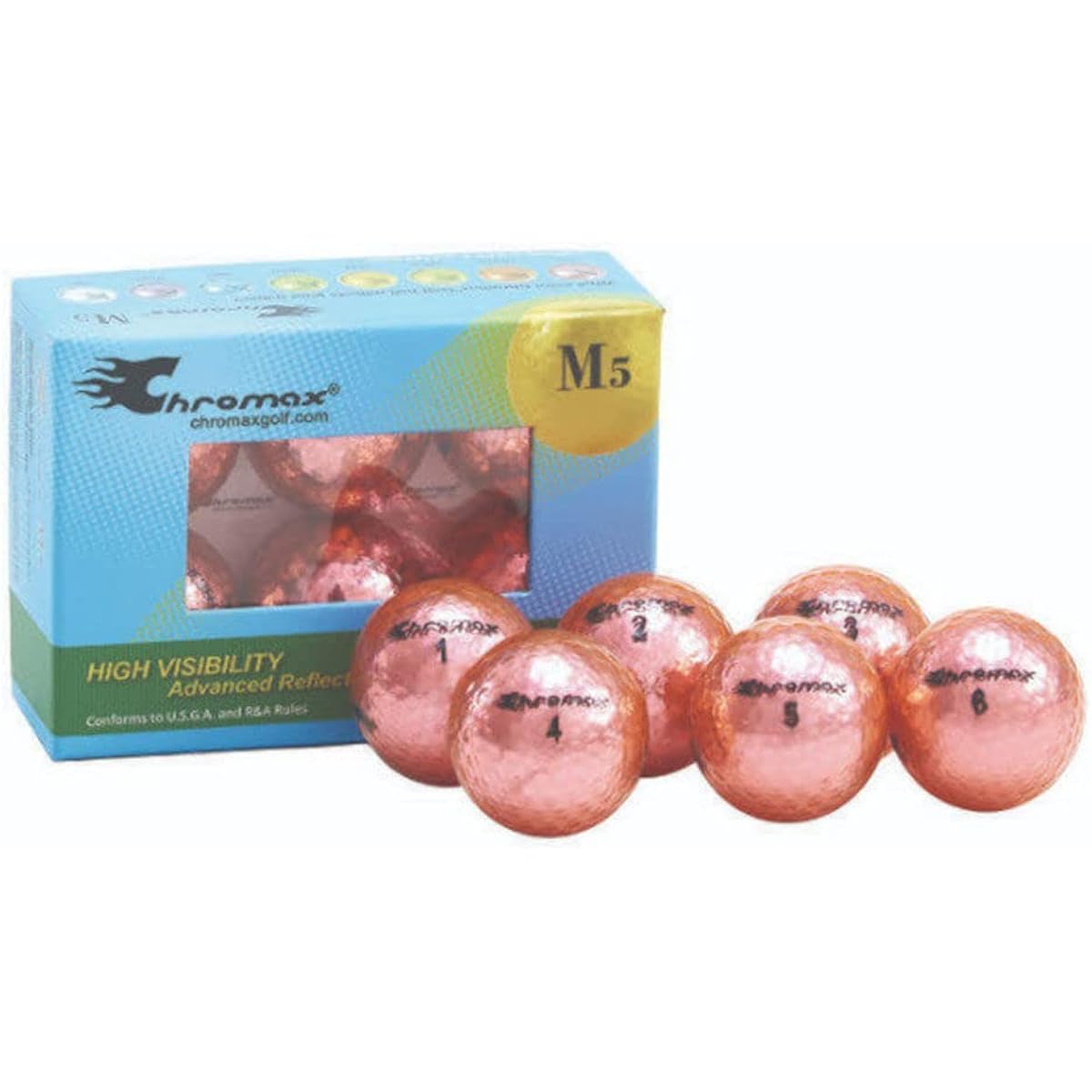 Chromax Metallic M5 Colored Golf Balls (Pack of 6) Pink
