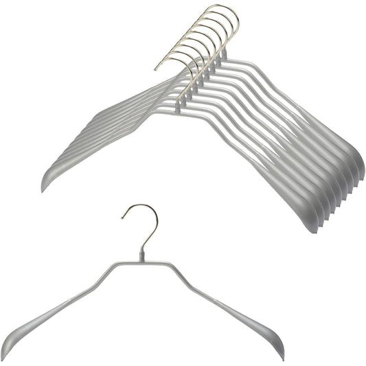 Mawa German Non-Slip Hanger Body Form 38L Set of 10 Silver
