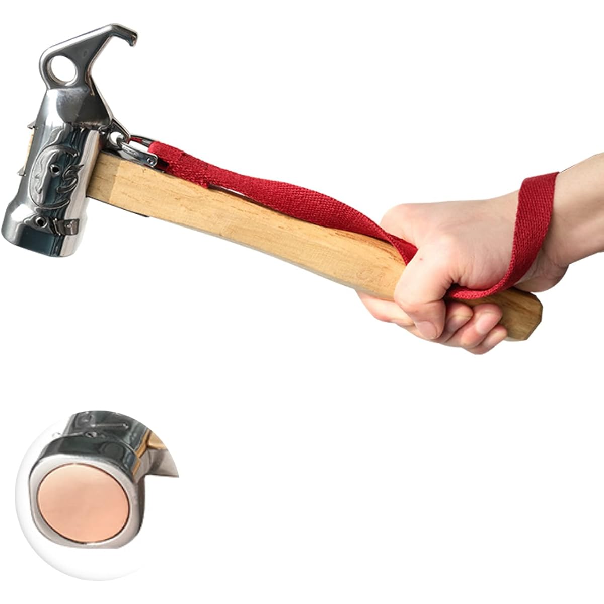 CAMPING MOON Premium Peg Hammer 1.5 lbs Martensitic Stainless Steel 420J2 Pure Copper Head "Rhino" C5 NEW