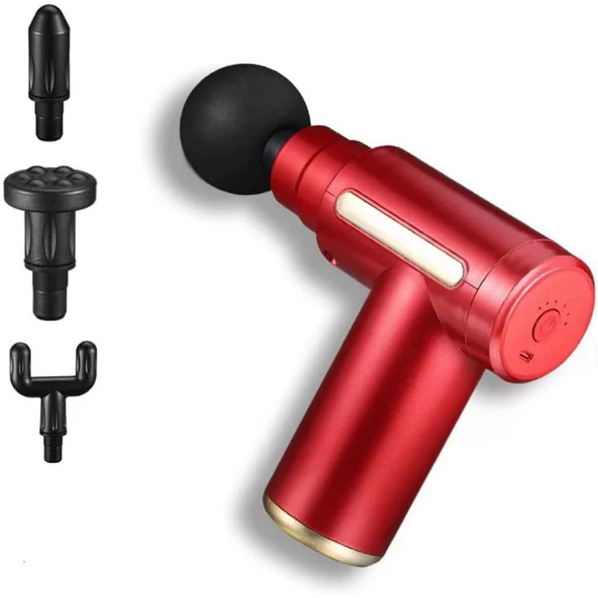 Myofascial Release Mini, Lightweight, Compact, Small, Convenient to Carry, Comes with 4 Types of Heads, Japanese Instruction Manual Included, Training Muscle Exercise Aid (Red)