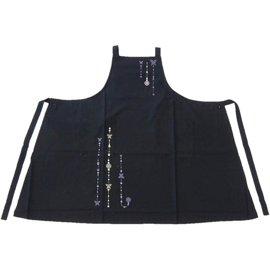 [Hanee Mori] Brand Apron HANAE MORI Polyester butterfly embroidered apron that does not wrinkle even after washing 67209