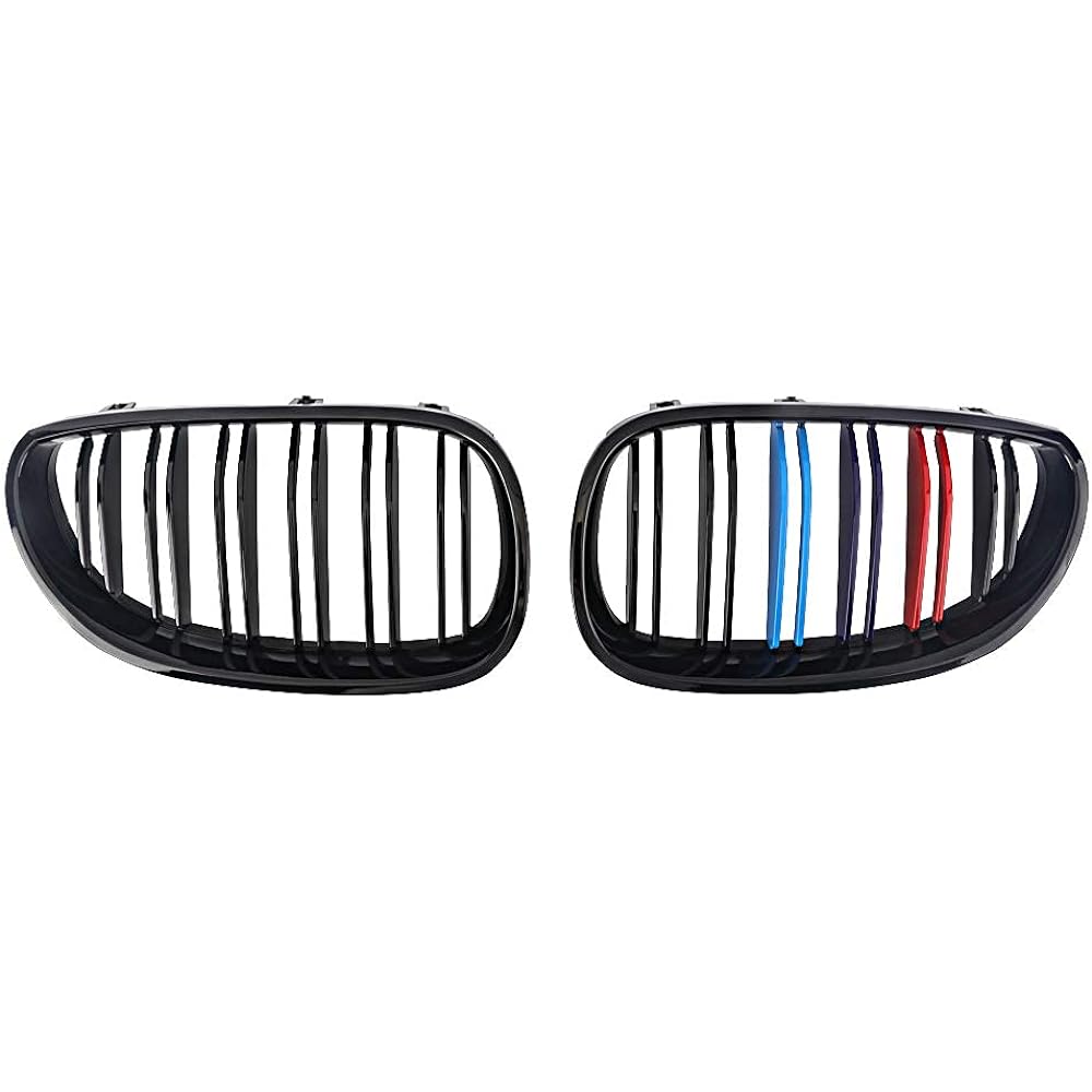 AOKAILI glossy M-TRI Color Kidney Grill ABS Grill 03-09 BMW E60/E61 5 Series compatible