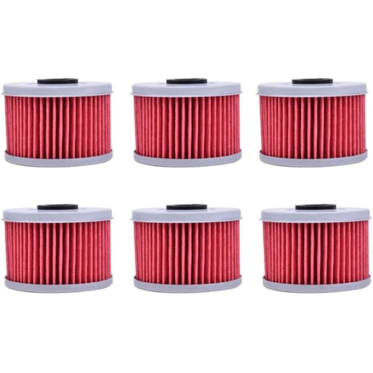 Motorcycle Oil Filter H/ON-DA CBF125 XL125 CBF 250 CRF250 SXS 500 SXS520 M Pioneer TRX400 TRX420 TRX 450 TRX500 TRX520 (Color: 6pcs Red)