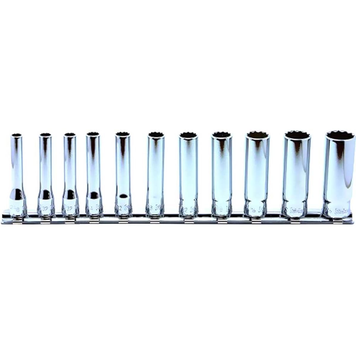 Koken 1/4 (6.35mm) SQ. 12-sided deep socket rail set 11 pieces RS2305M/11