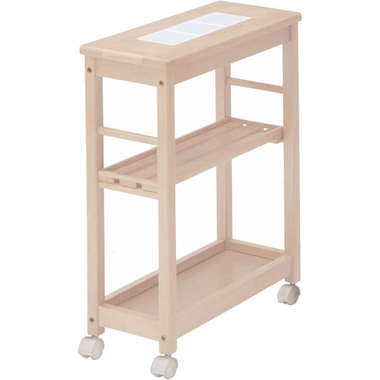 Market Wagon Slim 3 Tier Soup Width 56x Depth 25x Height 71cm White with Casters W-1873WH