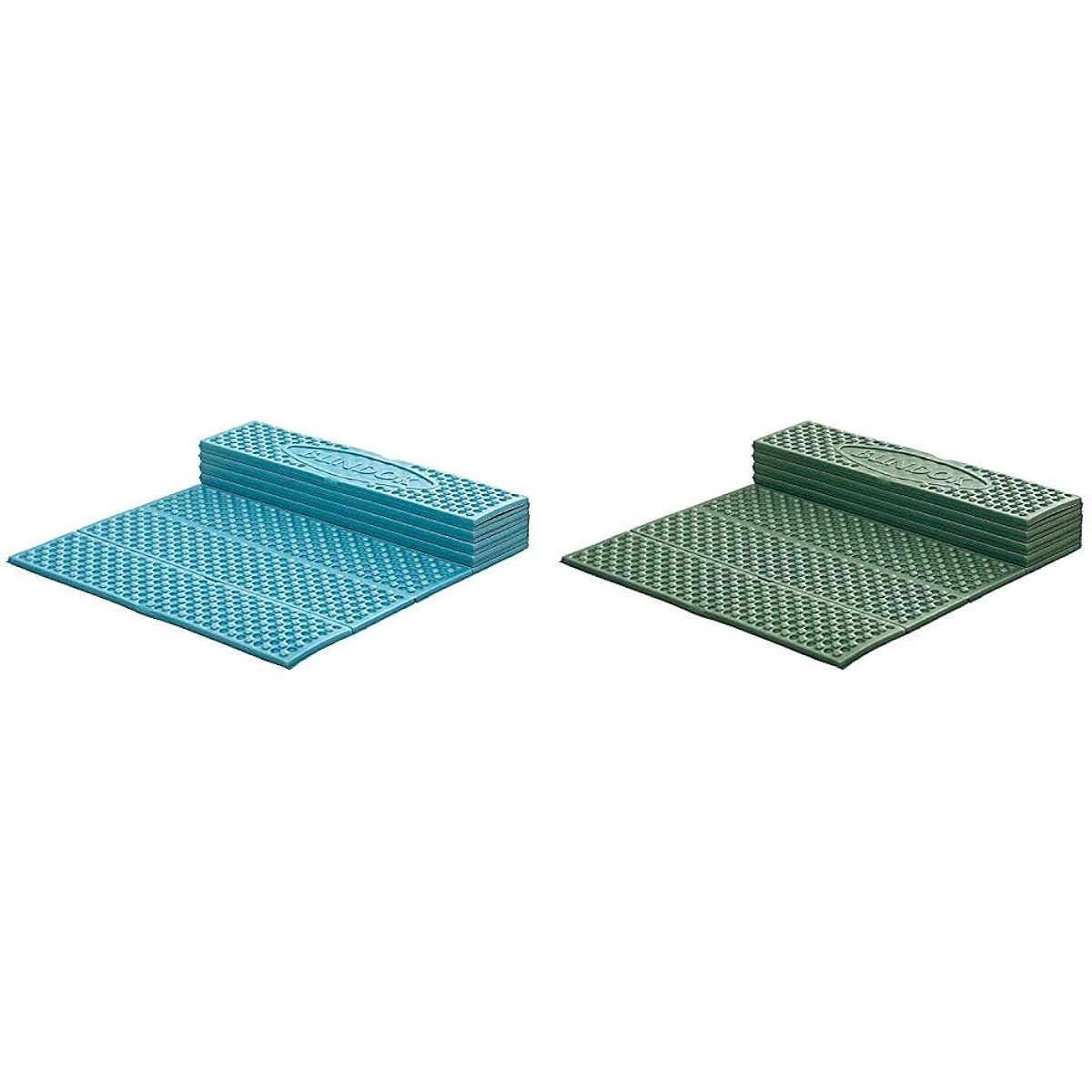 BUNDOK Folding Mat 60 x 180cm Blue BD-513B 10mm Thick & Folding Mat 60 x 180cm Green BD-513G 10mm Thick [Set Purchase]