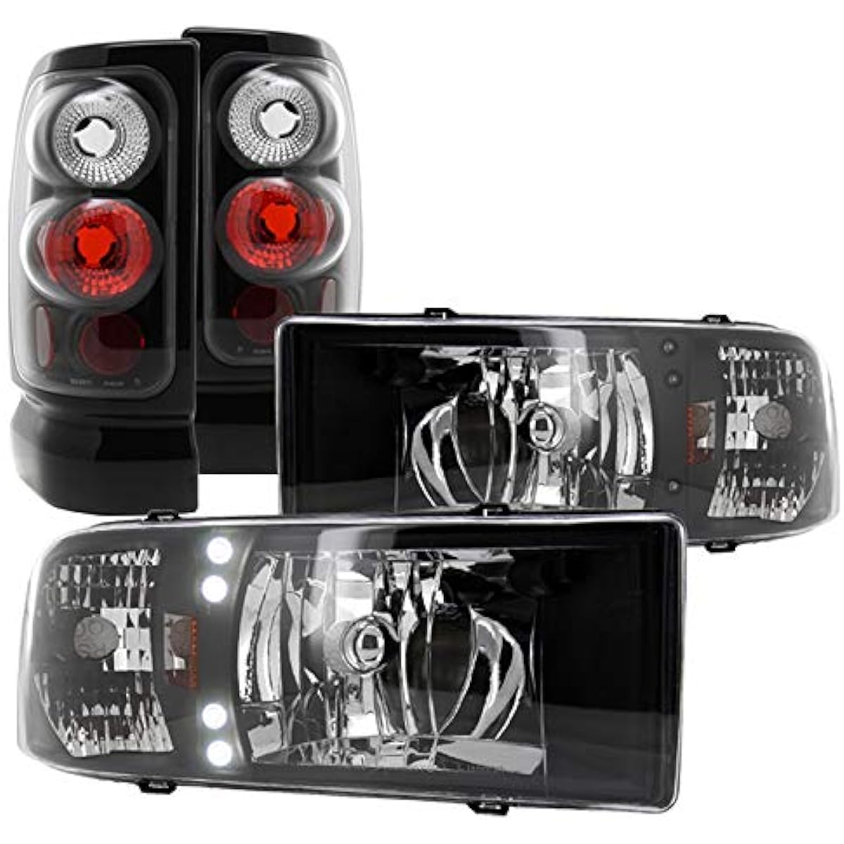 SPEC-D Tuning Dodge Lamb 1500/2500/3500 Black LED Headlight ALTEZZA Tail Lamp