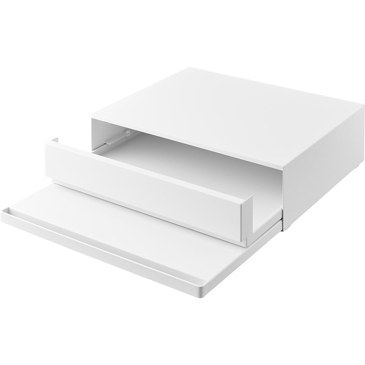 Yamazaki Jitsugyo Two-Way Kitchen Appliance Lower Drawer & Sliding Table White Approx. W45 x D39.3 ~ 64 x H13.5cm Tower with Sliding Shelf Small Items Storage Small Placement Work Space 2007