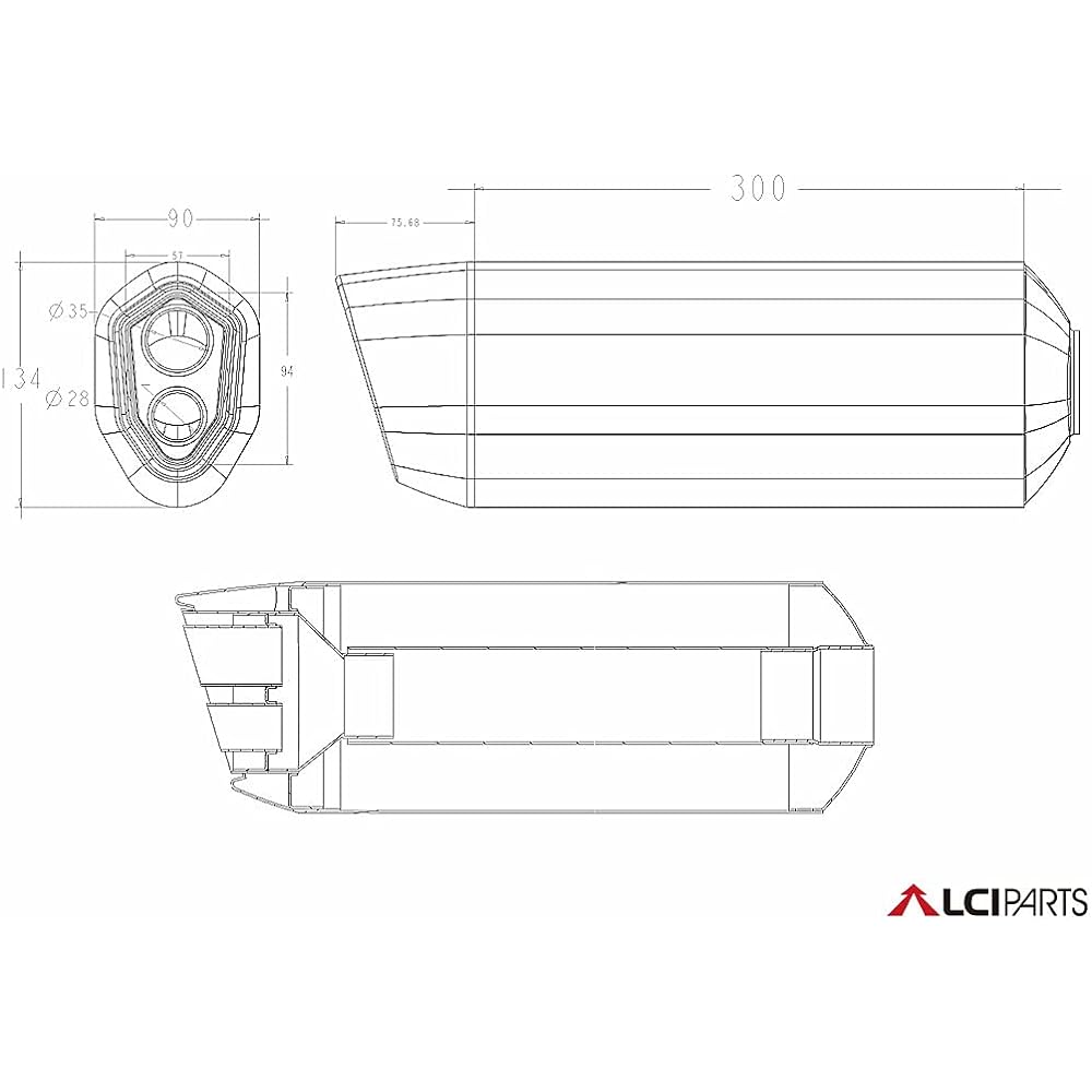 C650GT 2016-2022 LCIPARTS Twin End Stainless Slip-On Muffler