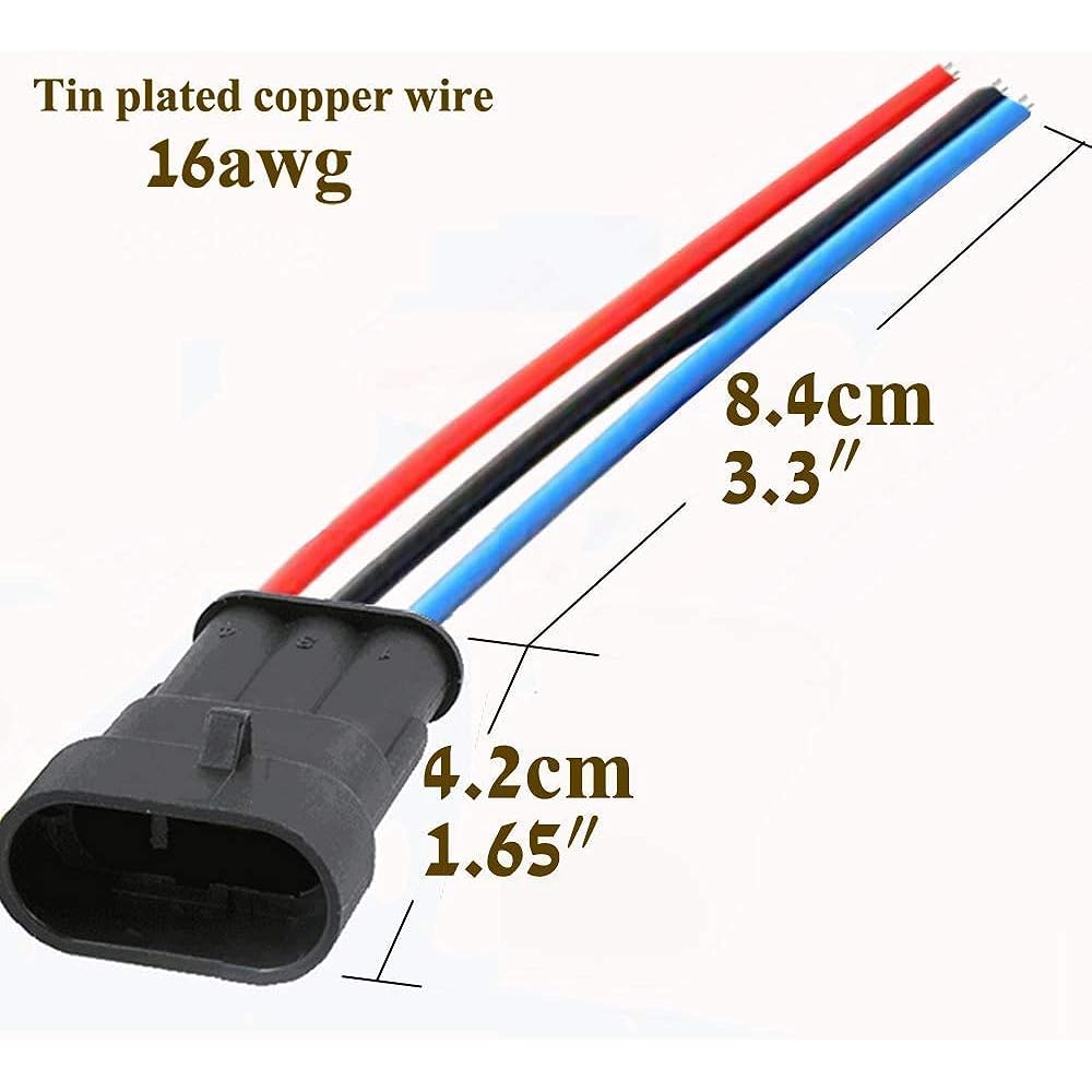 DSTFUY 3 Ping Conector 16AWG Waker Plug Automatic Electric Wire Convertor Track Boat Other Wire Connection (5 packs)