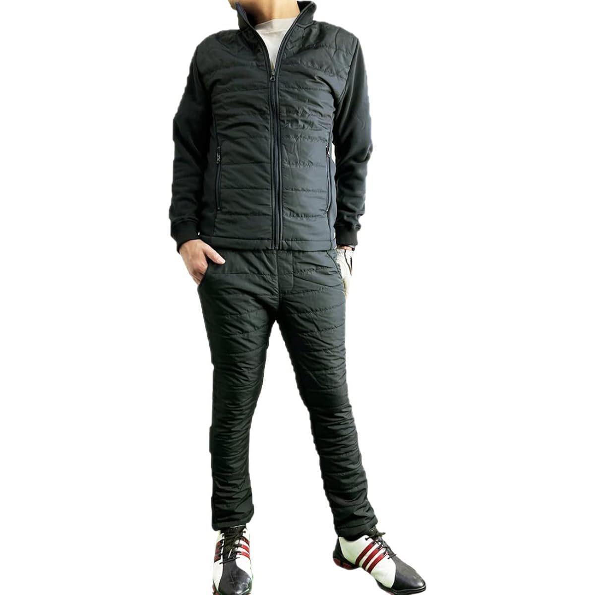 [Arcade] Men's Golf Wear, Top and Bottom Set, Down Filling Setup, Men's Down Jacket, Golf Pants, Warm Brushed Boa Fleece, Stretch Jersey, Outerwear, Sportswear, Autumn/Winter
