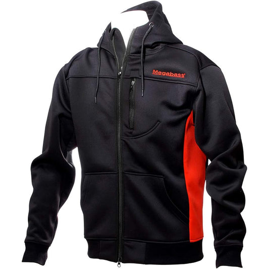 Megabass HYBRID HOODY BLACK/RED (M)