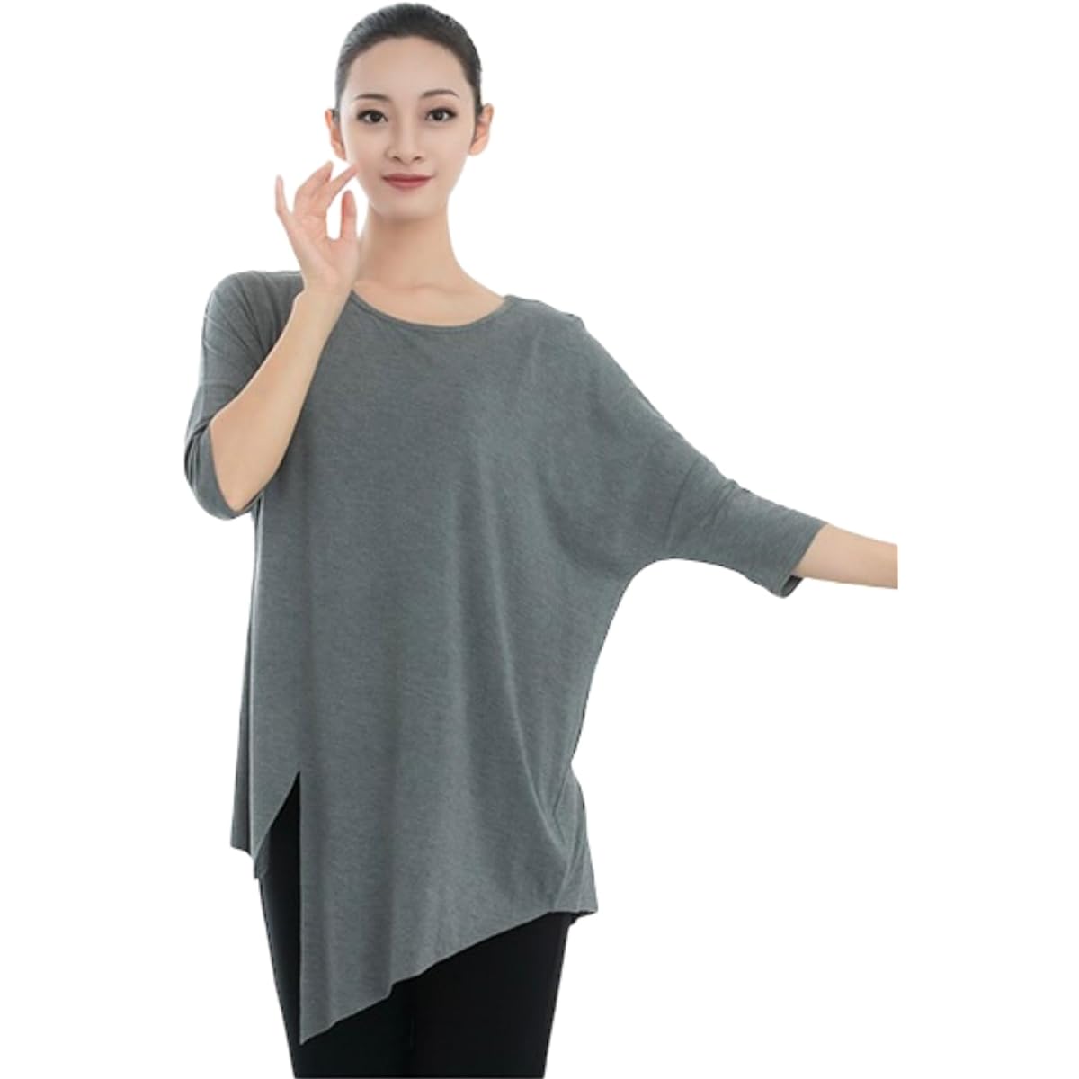 [YUKIRA] Yoga Wear, Women's Tops, Body Covering, Long Length, Long Length, Yoga, Long Length, Body Covering, Stylish, One Size Fits Most, Fitness, Running, Cycling, Dance, Sports, Long Sleeve, Stretch, Sweat Absorbent, Quick Drying, Stretch, Long Sleeve,