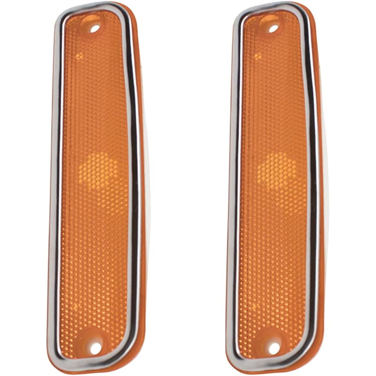 Aftermarket replacement driver and passenger seat set front signal side marker light chrome trim with chrome trim 1973-1980 C/K pickup track survan blazer Jimi 6270434