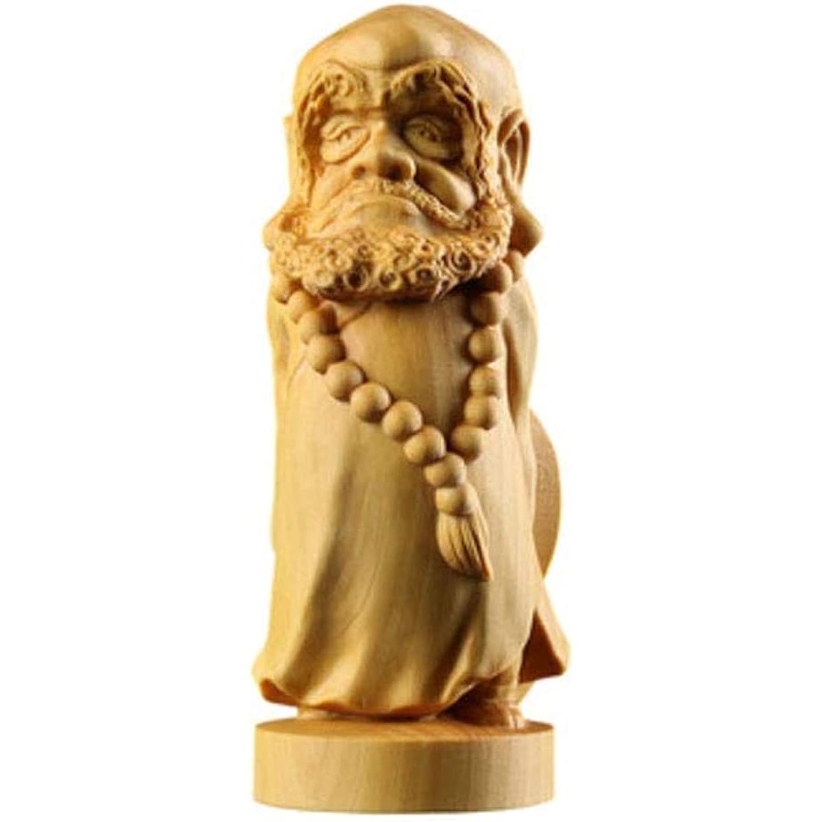 Mini Daruma Daishi Standing Statue, Made of Tsuge, Wood Carving, Daruma Statue, Buddha Statue, God Statue, Wooden Ornament, Handmade, Buddha Sculpture, Great Wish Fulfillment, Ward Off Evil, Improve Luck (Size: Height 13cm)
