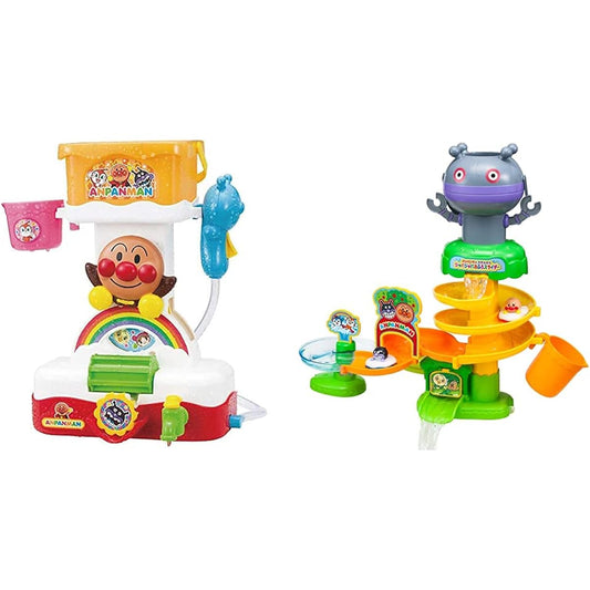Anpanman Bucket Round and Round Bath Shower & Anpanman and Dadandan Jaba Jaba Bath Slider [Set Purchase]