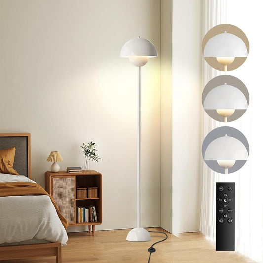 Arayuru Floor Stand, Portable Lamp, Scandinavian Floor Light, Stylish, Flower Pot, Stepless Dimming, Scandinavian Design, Cute, Modern, Chic, Interior Lighting, Indirect Lighting, Bedroom, Remote Control Included, LED Bulb Included (White)
