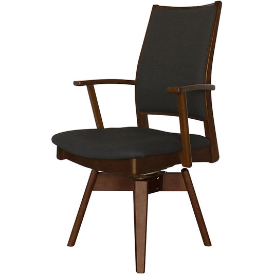 Fujishi Dining Chair Brown Size: Width 53 x Depth 58 x Height 93cm Comfortable Life EVO Rose Rotating Armchair BR/DGY