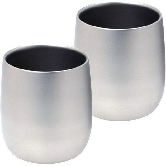 Nagao Tsubamesanjo Titanium Rocks Glass Double Structure 250ml Set of 2 Made in Japan TW-4