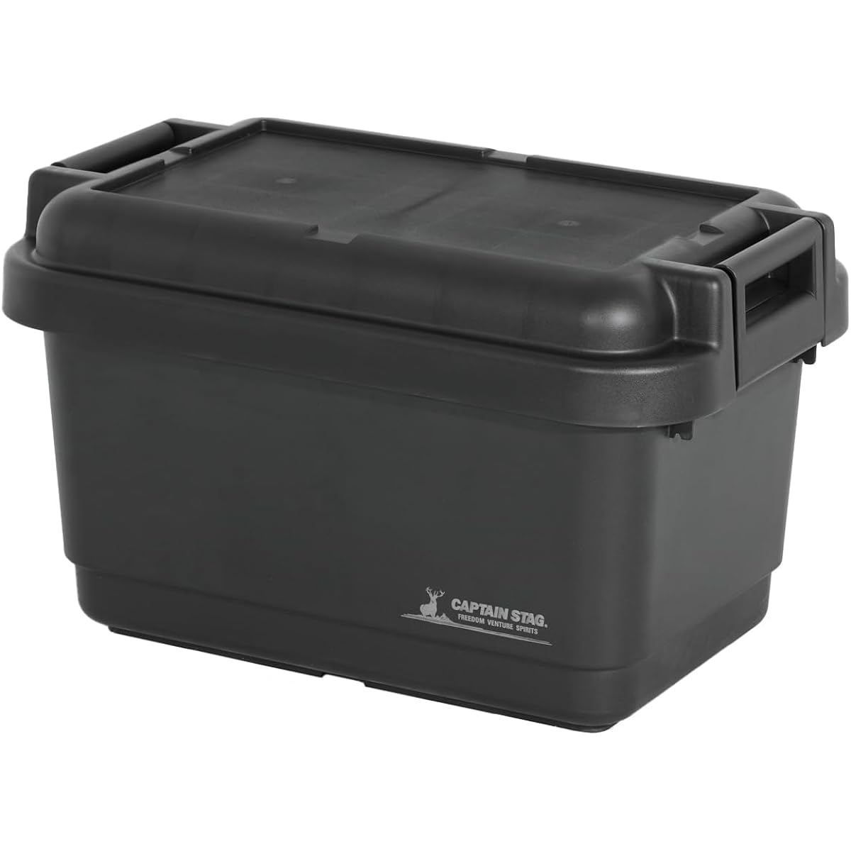 CAPTAIN STAG Storage Box CS Tough Box [33L/53L/73L] Simple Sealed Type with Gasket Stackable Load Capacity 100kg Made in Japan Black UM-1633/UM-1634/UM-1635