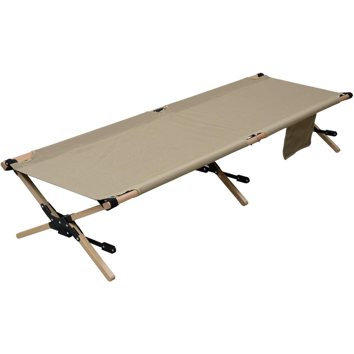 [Campers Collection Yamazen] Natural Cot WFB-200 Beige Body size: Width 196 x Depth 63 x Height 35 cm