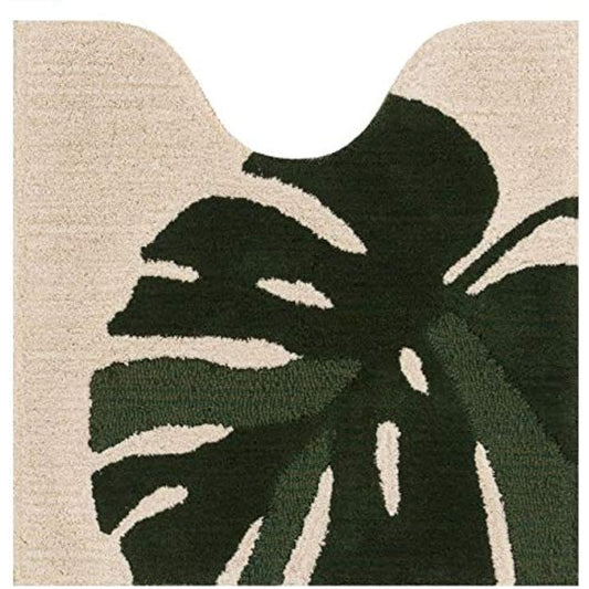 Senko M+home Monstera Toilet Mat Approx. 70 x 70cm Beige Large Size Modern Antibacterial Odor Resistant Made in Japan 26812