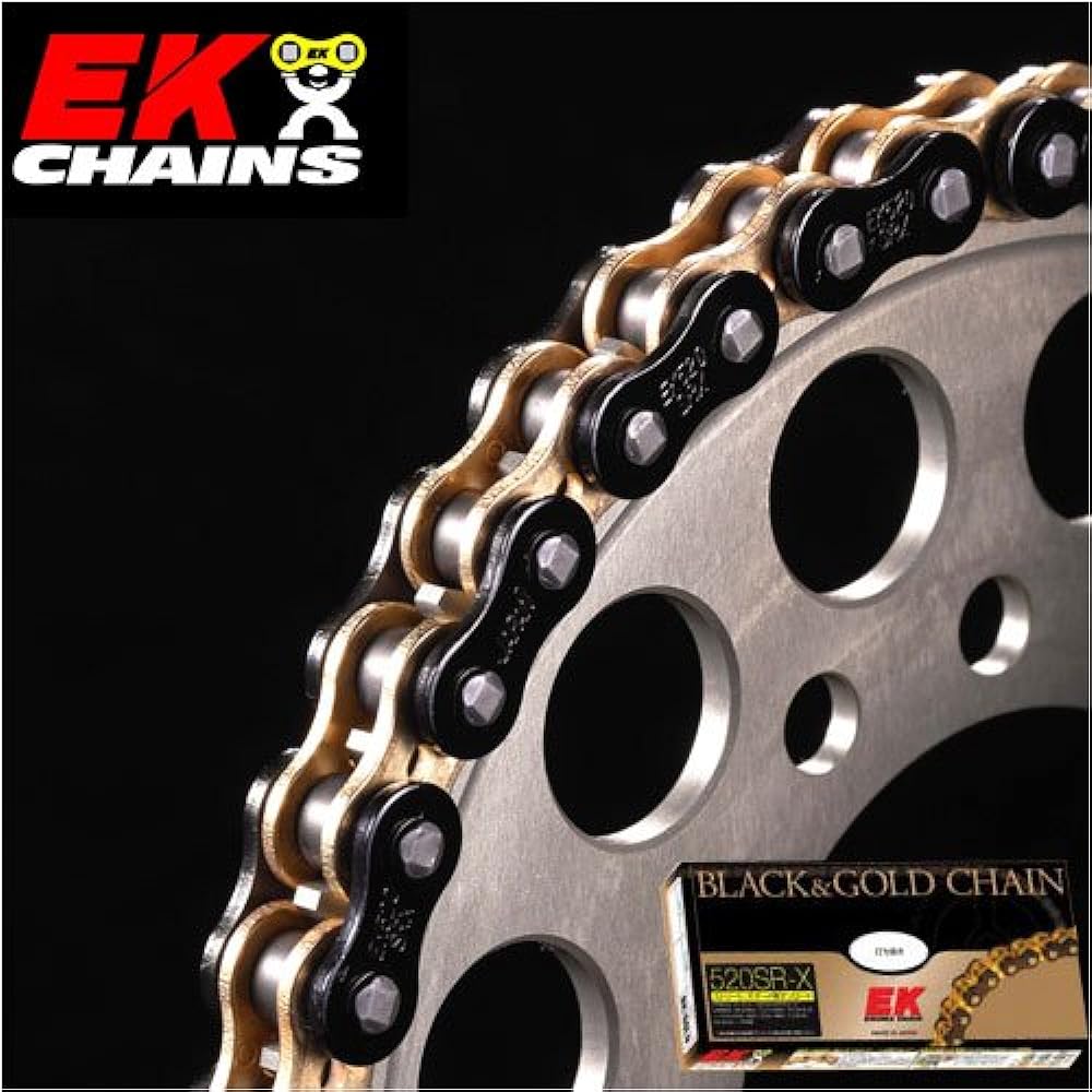 EK Bike Chain Enuma Chain 520SR-X/BK/GP (Black/Gold) 130 Links