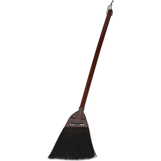 Nippon Clintech Tech Black Fern Broom Short Handle Width 23cm Total Length 75cm Indoor/Outdoor Thin and Flexible Natural Fiber Cleaning Fine Dirt and Dust [Great Value Set of 10]