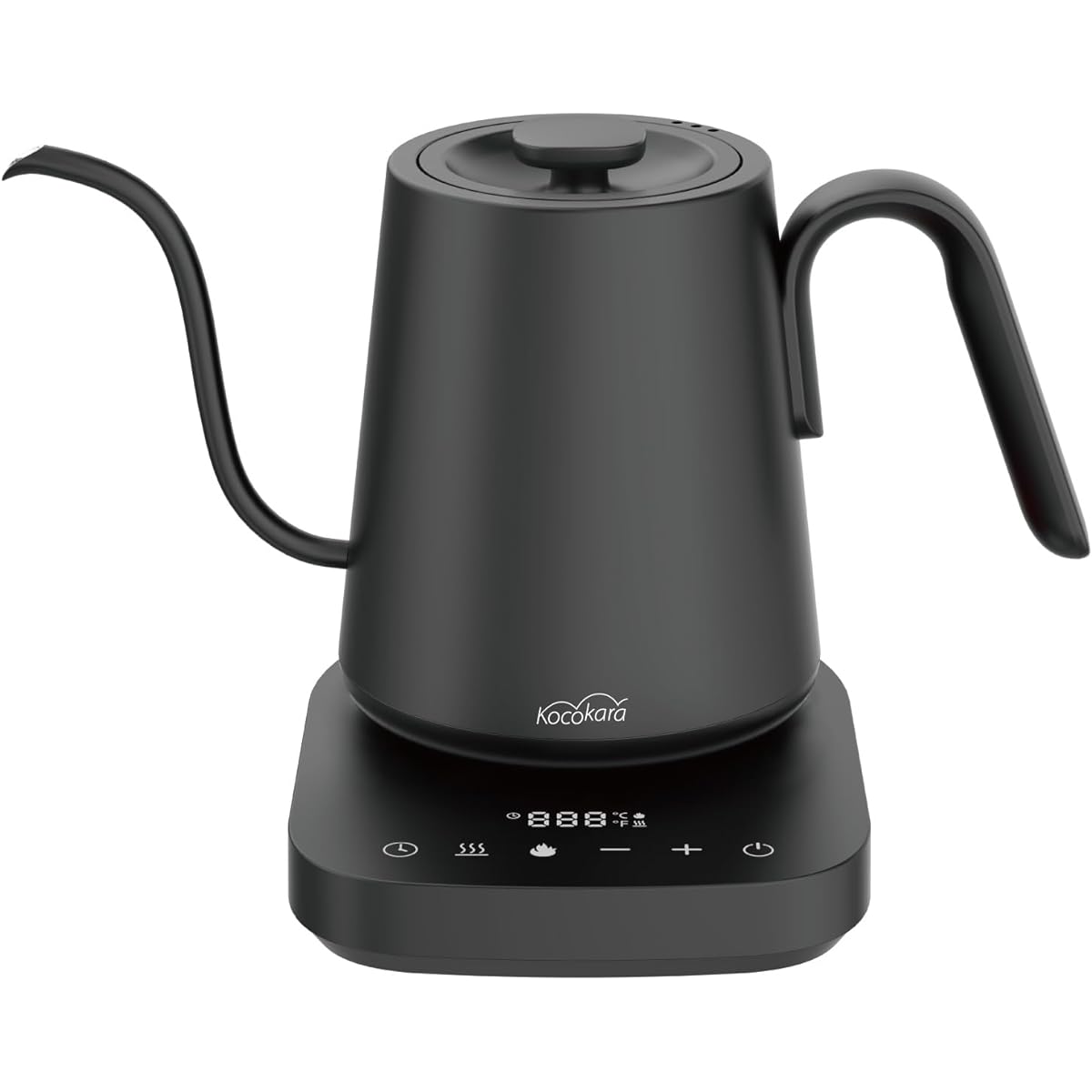 Kocokara Electric Kettle, Drip Kettle, 0.8L, 1200W, Boiling Button, Rapid Boiling, Lightweight, 520g, 1℃ Increment Adjustment, 120 Minute Heat Retention Function [100 Paper Filters Free]