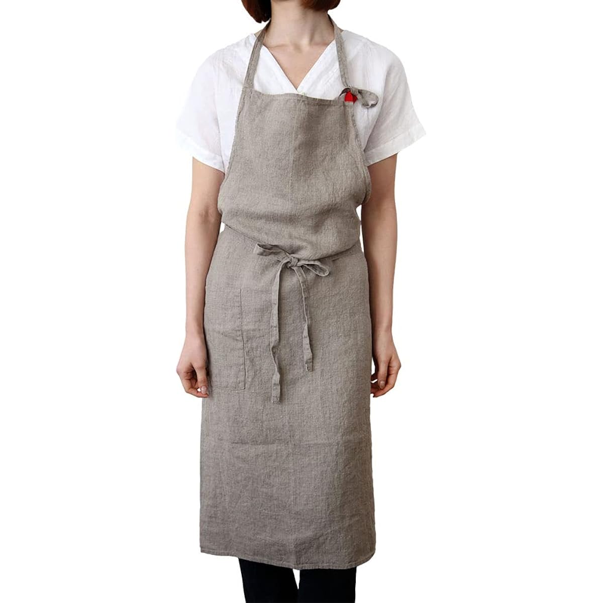 [Lino e Lina] Lino Elina Apron Full Apron Manon A611 Flux Women's Men's Kitchen Plain Linen Hemp Simple Long Length Gift Present