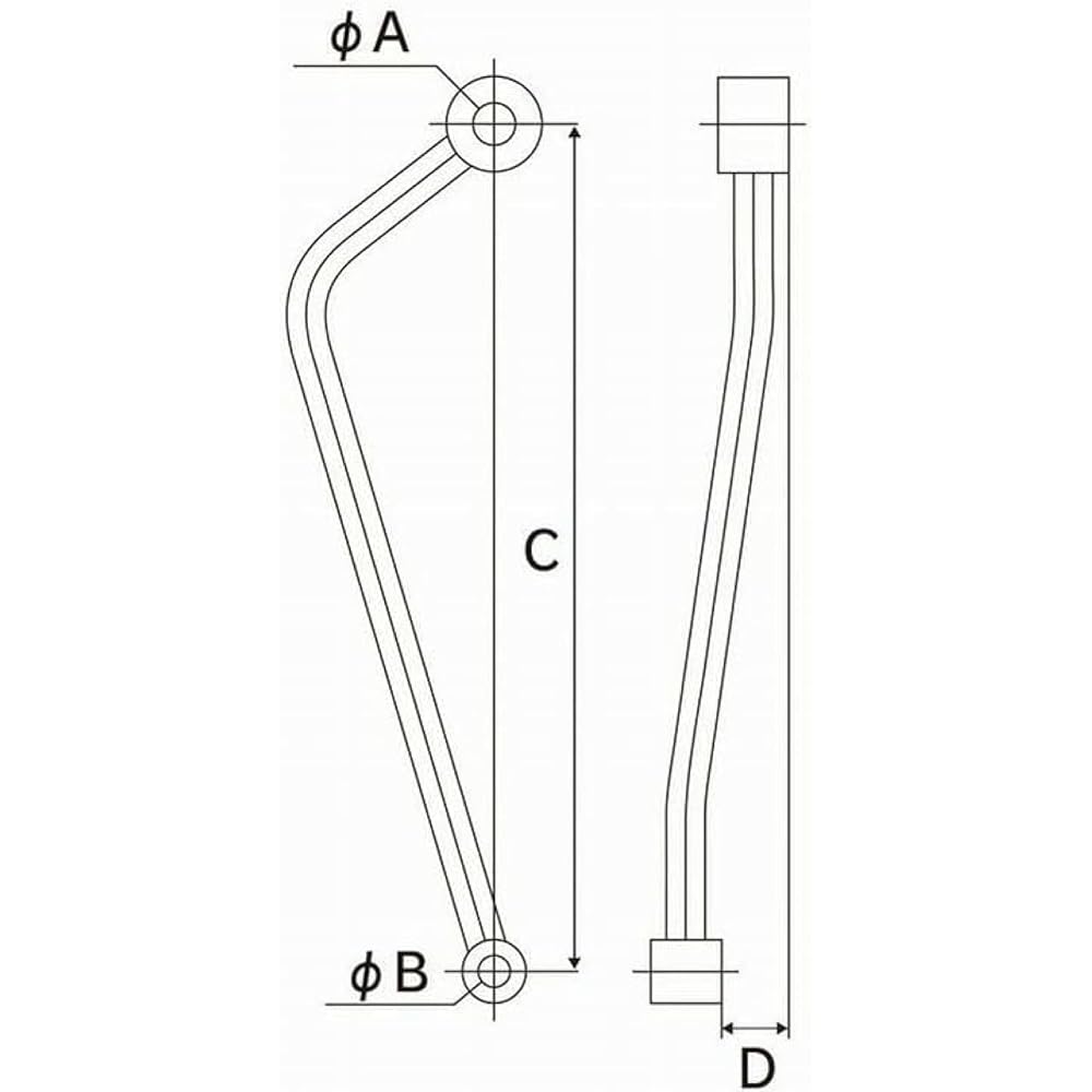 NANKAI MSTL200RR-50 General Purpose Muffler Stay, φ16, RR Type, Silver